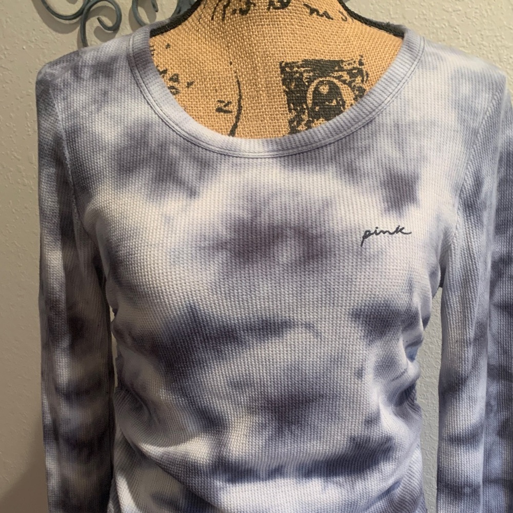 PINK Victoria's Secret Gray Tie-Dye Long Sleeve Tee - Picture 7 of 8